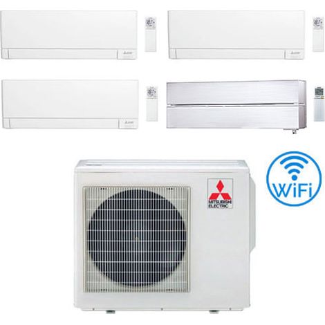 Climatizzatore Condizionatore Mitsubishi MSZ-AY + Kirigamine Style Bianco Perla Wifi R32 Quadri Split Inverter 9000 + 9000 + 9000 + 12000 BTU con U.E. MXZ-4F72VF Classe A++/A+ (1/5)