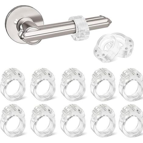 Almohadillas amortiguadoras para manijas de puertas, paquete de 12, topes de puerta, protección de pared flexible, anticolisión transparente. (1/5)
