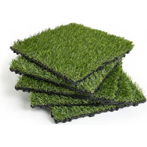 Set Mit 22 Klickfliesen Aus Kunstrasen Für Terrasse Kora 30x30 cm (1/3)