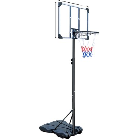 Canestro da basket, altezza regolabile, design portatile, nero (1/2)