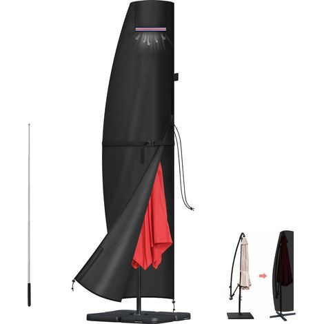 Housse de parasol déporté 420D Oxford, imperméable, anti-UV, avec tige télescopique (1/5)