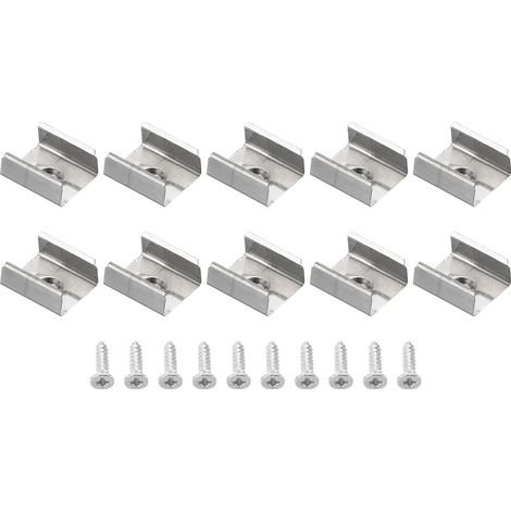 Clips De Fixation Acier Inox Avec Vis Pour Néon Rgb 15mm-17mm 40Pcs (1/5)