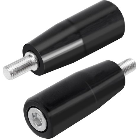 Lot de 2 - Volant rotatif - Poignée machine - Tige filetée M8x50mm - Pour fraiseuse tour meuleuse - Noir