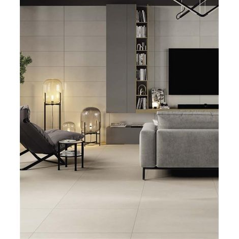 Carrelage de sol intérieur effet pierre série CARGEMMA (44.7x44.7cm) - Dimensions: 44.7 x 44.7 cm - Coloris: Silver mat