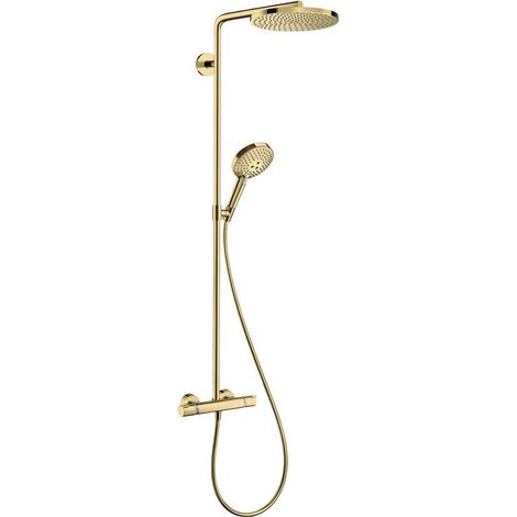 Showerpipe 240 1jet PowderRain aspect doré poli