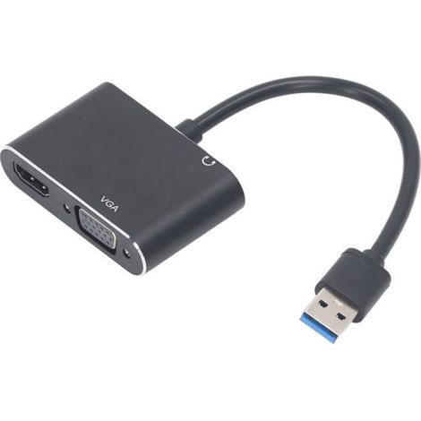 Adaptateur USB 3.0 Vers VGA - Sortie Vidéo HD Double Interface - Compatible Ordinateur Portable Et Bureau - 1 Pièce (1/5)