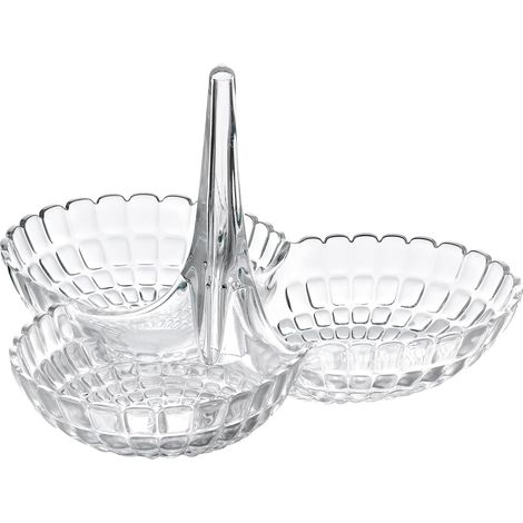 Plat à hors-d'œuvre transparent JeiibrZui - 25 x 23,5 x 15,5 cm - 1 pièce - Design moderne pour la décoration et le service de table (1/3)