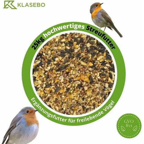 Mélange de Graines pour Oiseaux Sauvages 25 kg – Alimentation Nutritive Maïs, Blé et Tournesol pour Attirer une Grande Variété d’Espèces Toute l’Année (1/3)