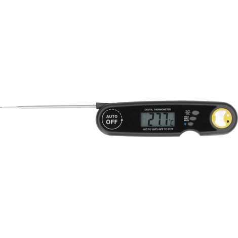 Thermomètre alimentaire pliable, étanche, électrique, à sonde pour viande, mesure rapide de la température, idéal pour la cuisson au barbecue, noir. (1/5)