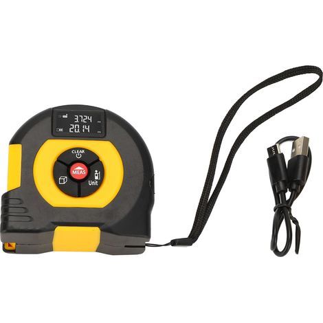 Télémètre laser 100 m avec ruban à mesurer 0 à 5 m, télémètre électronique, outil de mesure pour la longueur, la zone et le volume (1/5)