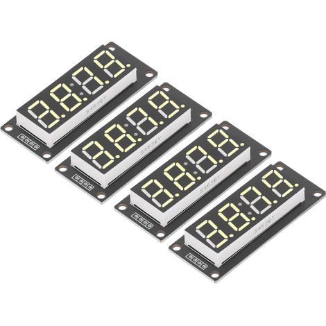 4er-Set 4-stellige digitale LED-Röhrenanzeige, 7-Segment-Uhrmodul TM1637, 0,56 Zoll, Gelb, MRA041E (1/5)