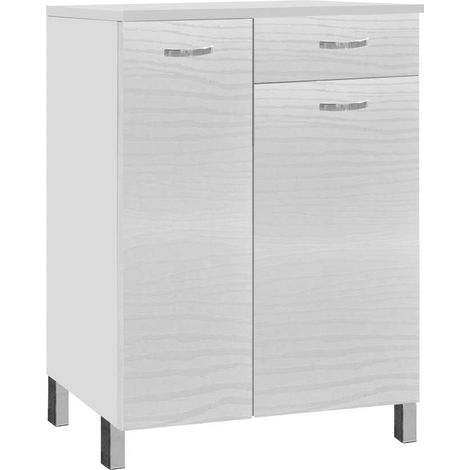 Savini Mobile da Bagno 2 Ante e Cassetto - Bianco Nordico - 60x34x83cm