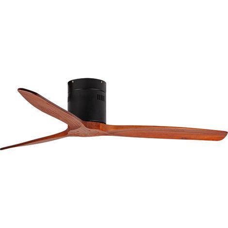 Ventilateur de plafond de 132 cm Télécommande Silencieux 3 pales en bois naturel Hauteur 23,2 cm Mode hiver-été (1/3)