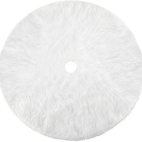 Jupe de Sapin de Noël Blanc Peluche Neige Décorations d'arbre de Noël Tapis Vacances Couvre Pied Sapin Noel, 122cm (1/5)