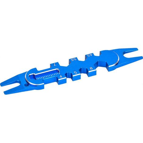 Spezielles Multifunktionswerkzeug für RC-Cars: 4/4,5/5/5,5/7/8 mm Metallschlüssel für Kugelgelenke, blaues Ersatzteil. (1/5)