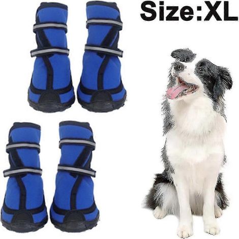 Zapatos impermeables para mascotas, botas, protectores de suela transpirables con reflectantes, resistentes antideslizantes y resistentes al agua para perros pequeños, medianos y grandes, paquete de (1/5)