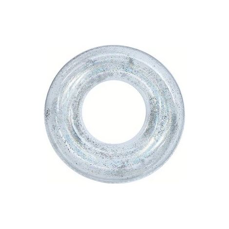 Bouée gonflable transparente à paillettes, nouveauté très populaire pour adultes et enfants. Accessoires aquatiques gonflables. Bouée en PVC épais. Numéro 90. (1/5)