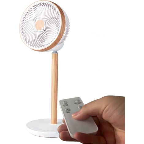 Ventilador de pie Colibrí motor DC 25W blanco madera (1/3)