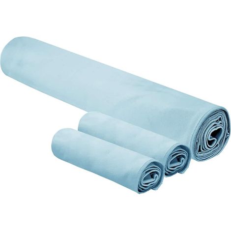 Set de serviettes de sport 3 pcs Bleu Polyester et Polyamide