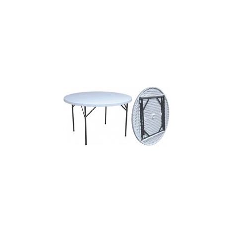 Vigor – Table de jardin ronde pliable – Structure en acier peint – Plateau HDPE 4,5 cm – Dimensions 122x74 cm – Poids 12 kg