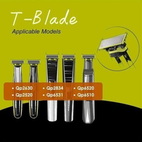 Lot de 3 lames de rechange T-Blade compatibles avec les rasoirs OneBlade