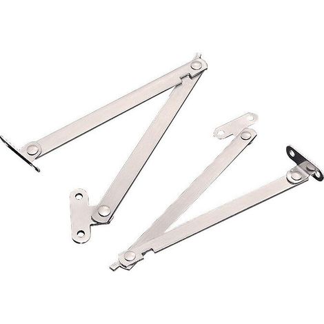 Bisagra para muebles, 4 piezas, bisagra de elevación metálica, soporte ajustable, bisagra plegable plateada para puertas, armarios y ventanas. (1/5)