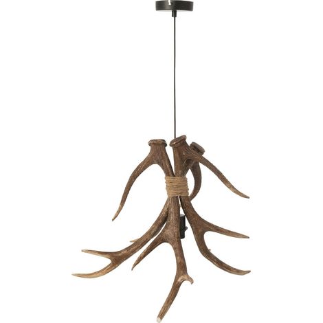 Plafonnier design bois de cerf marron en polyresine - Marron bois de cerf naturel (1/4)