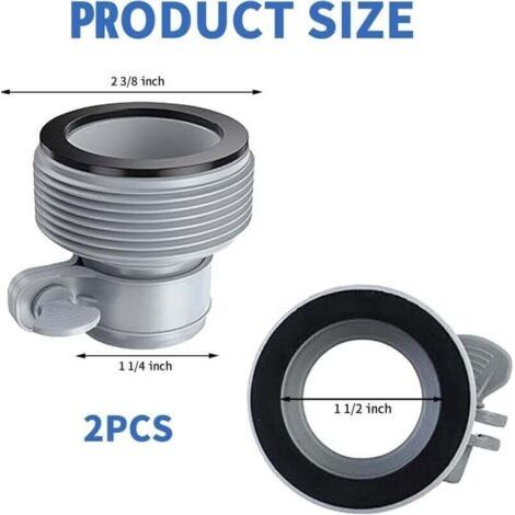 QORVA-Adaptateur Tuyau Piscine B, 4 Pièces Adaptateur de Tuyau de Piscine pour piscines, Raccord Pompe Piscine, Adaptateur de Conversion de Tuyau B pour Raccords 1,5" (B)