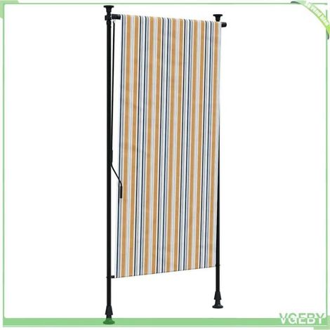 Store roulant d'extérieur - FAFEICY - 368772 - 100 x 270 cm - Jaune et blanc - Tissu 180 g/m² (PU) - Manuel (1/5)