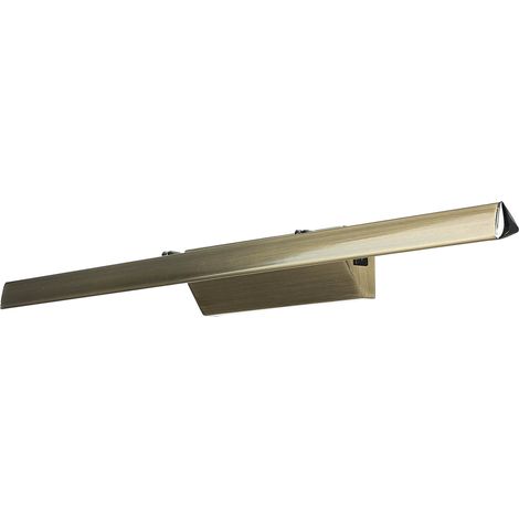 LED Bilderleuchte B: 55,5 cm mit Schalter in Messing Antik länglich neutralweiß 3900 K 750 lm