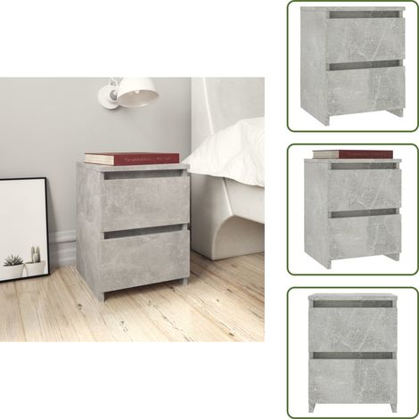 Table de chevet Gris béton 30x30x40 cm Bois d’ingénierie - Table De Chevet - Meuble De Chambre - Commode - Tiroir - Design Classique (1/5)