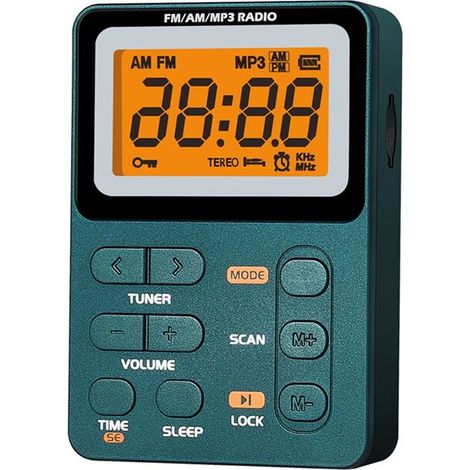 Geeignet für multifunktionale AM/FM-Taschenradios mit LED-Anzeige, tragbarem USB-C-Ladeanschluss und 3,5-mm-Kopfhöreranschluss, ideal für Outdoor-Sportarten – Grün