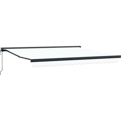 Retractable Awning White 400 x 300 cm Fabric and Metal vidaXL (1/5)