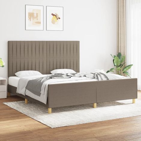 Cadre de lit sans matelas taupe 180x200 cm tissu (1/5)