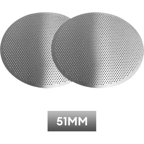 Kaffeefiltereinsatz aus Edelstahl, kompatibel mit Kaffeemaschinenzubehör, 51 mm / zwei Stück