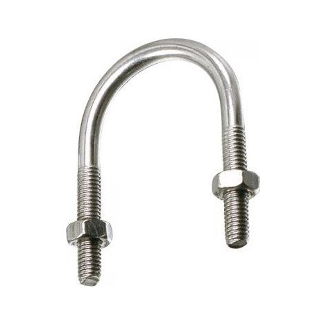 Etrier Inox A4 Fond rond à Tube De 61 Fileté M8/28-3 pièces (1/2)