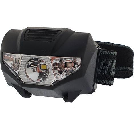 Linterna cabeza frontal orientable c/ 2 led rojos + 1 blanco (1/2)