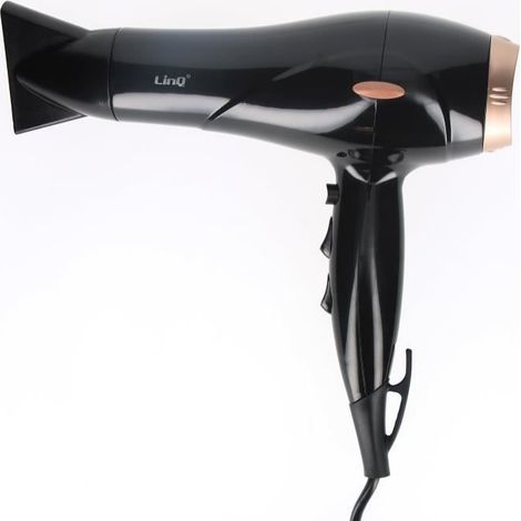 Sèche-cheveux professionnel - LINQ - 2600W - Noir-Or - Embout amovible - Ioniseur d'air (1/4)