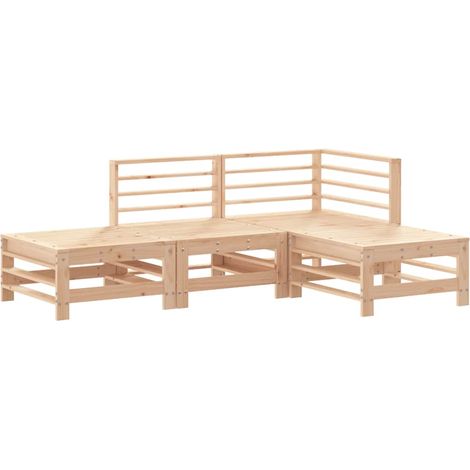 Maison Exclusive - Juego de muebles de jardín 4 piezas madera mac (1/5)