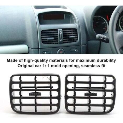 2 Grilles d´aération ventilation centrale noir du tableau de bord pour Clio MK2 1998‑2006 (1/4)