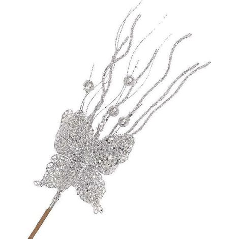 Couronne de Noël artificielle, accessoires pour sapin de Noël, bouquet, décoration à faire soi-mêmeargent (1/5)