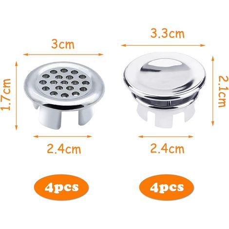 8 anelli di troppo pieno per lavabo, anelli di ricambio per troppo pieno del lavabo, accessori per il bagno - ALTRO (1/3)