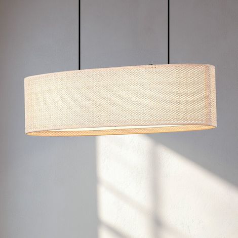 [GEBRAUCHT] B-Ware Lindby Hängeleuchte Pendelleuchte Soula E27 beige Kunststoff 78 cm Lampe Leuchte (1/2)
