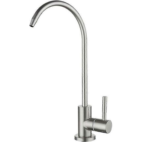 Robinet d'eau potable en acier inoxydable pour évier de maison et de bureau - Robinet d'eau froide au design durable (1/4)
