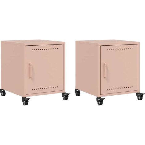 Maison Exclusive - Comodini 2 pz Rosa 36x39x43,5 cm in Acciaio