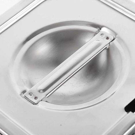 Conteneur à glace en acier inoxydable avec couvercle, idéal pour la congélation et la conservation des aliments. Convient également pour la conservation de la crème glacée maison. (1/5)
