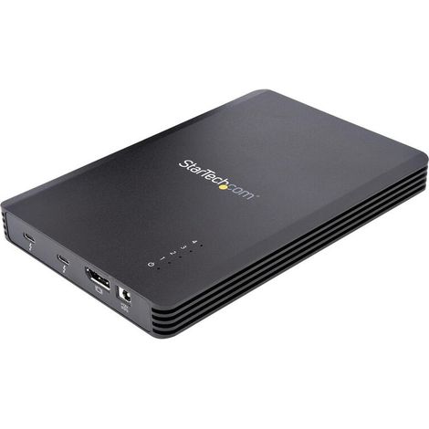 StarTech.com Caja Thunderbolt 3&trade de 4 Bahías NVMe M.2 para SSD, con 1 Puerto de Vídeo DisplayPort y 2 Thunderbolt 3, 40gbps, con Fuente de Poder de 72W, Caja Externa para Disco Duro (1/4)