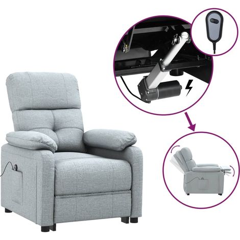 Maison Exclusive - Poltrona Elettrica Reclinabile Grigio Chiaro in Tessuto