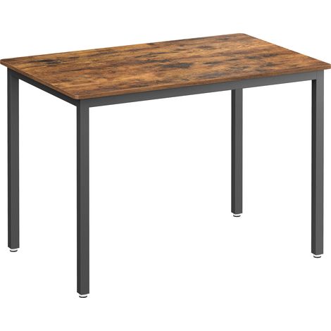 Vasagle – Table à manger industrielle marron 70 x 110 cm – Pour 4 personnes – Panneaux d’aggloméré et acier – Pieds réglables pour sols irréguliers