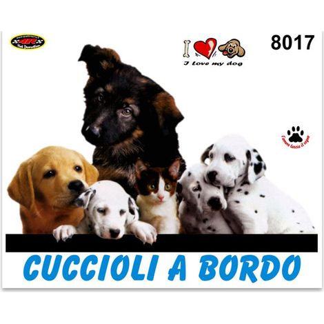 Adesivi Stickers Medi Cuccioli a Bordo 13,5 x 16 cm (1/4)